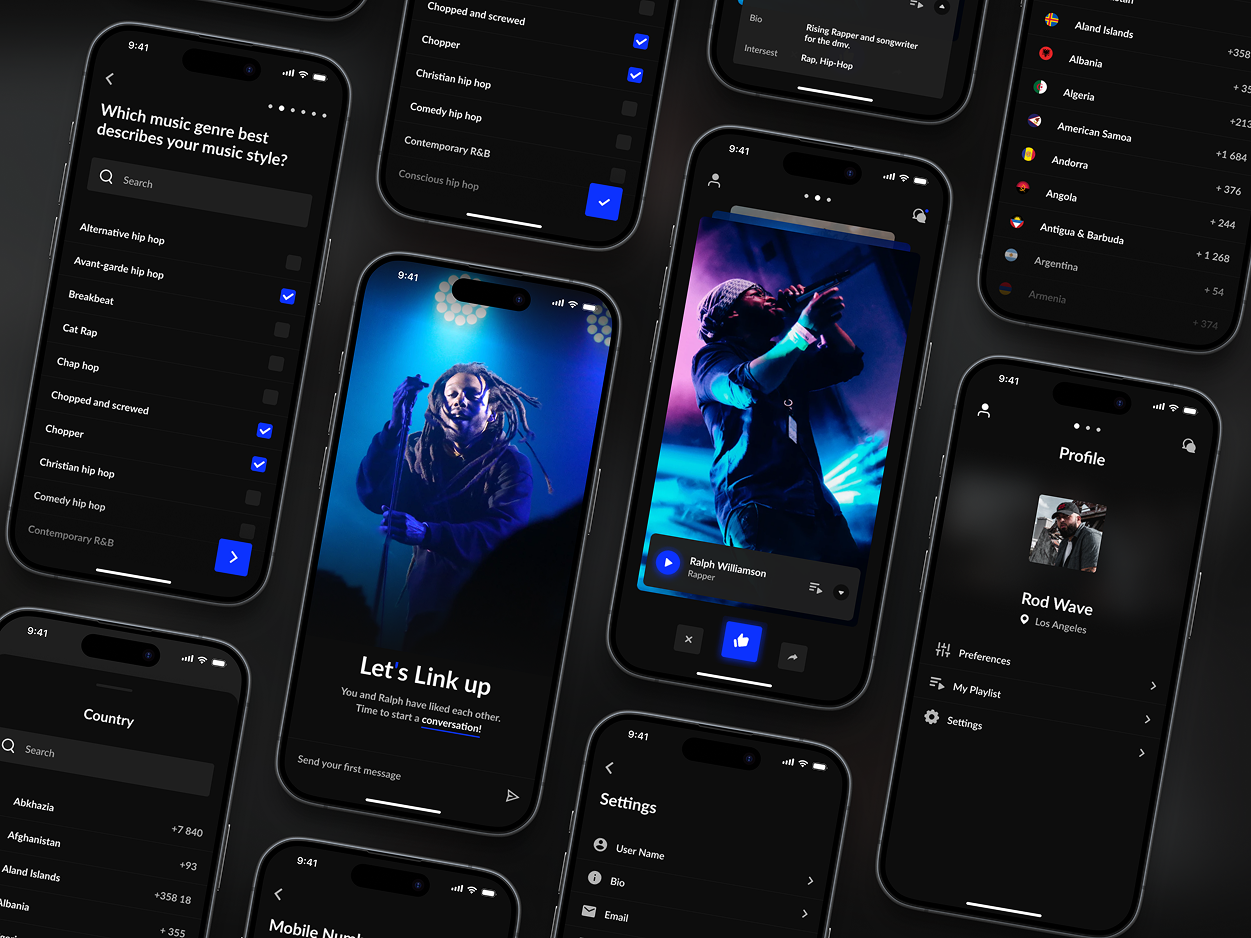 Link Up - Where Beats Meet Bars - UI/UX Design Portfolio Project by Sargis Vardanyan