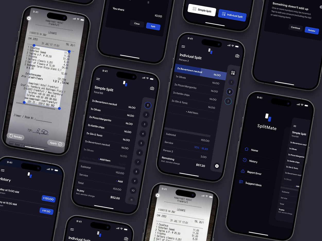 SplitMate - UI/UX Design Portfolio Project by Sargis Vardanyan